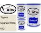 Preview: Toyota, Cygnus White, 012: 500ml Lackdose + 500ml Klarlack + 250ml Härter - Set, von ATW Autoteile West.